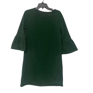 Banana Republic Hunter Green Dress Fully Lined Butterfly Bell Sleeve - Size 8